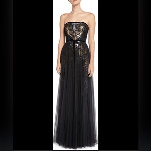 Marchesa Notte Sequins Black Gown